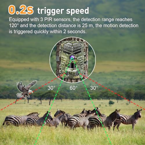 2.7K 48MP Night Vision Motion Activated Trail Camera with 64GB Micro SD Card P913