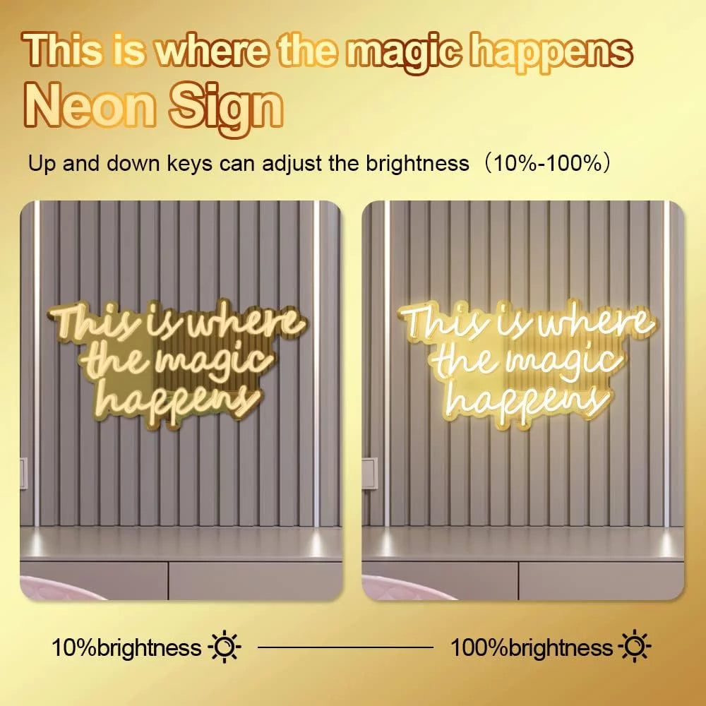 Neon Sign 24x12" with Gold Mirror Backing N92107