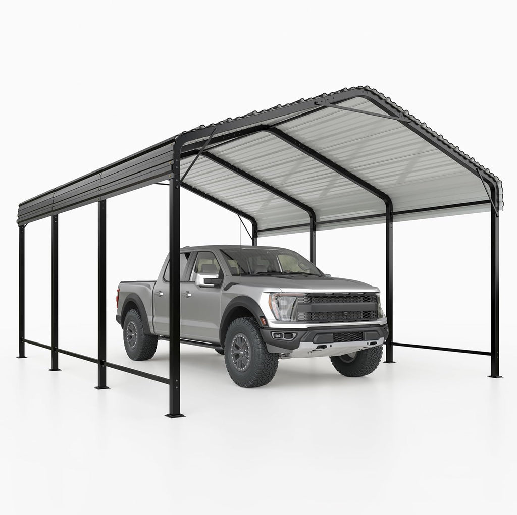 10x15 Metal Carport Heavy Duty Galvanized Car Shelter I333155