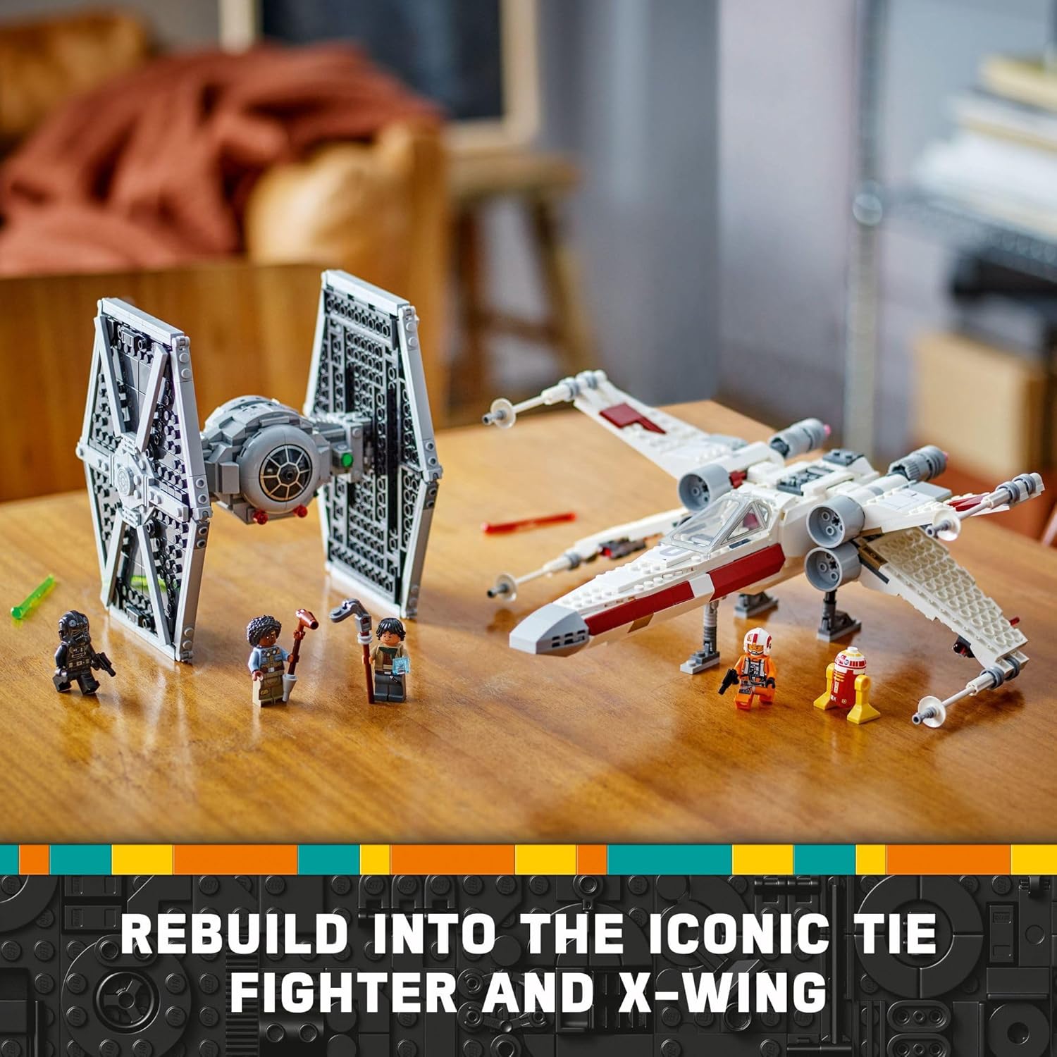 TIE Fighter & X-Wing Building Set with 4 Minifigures B50409