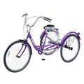 24 Inch Blue 7-Speed Adult Tricycle with Large Basket L899893