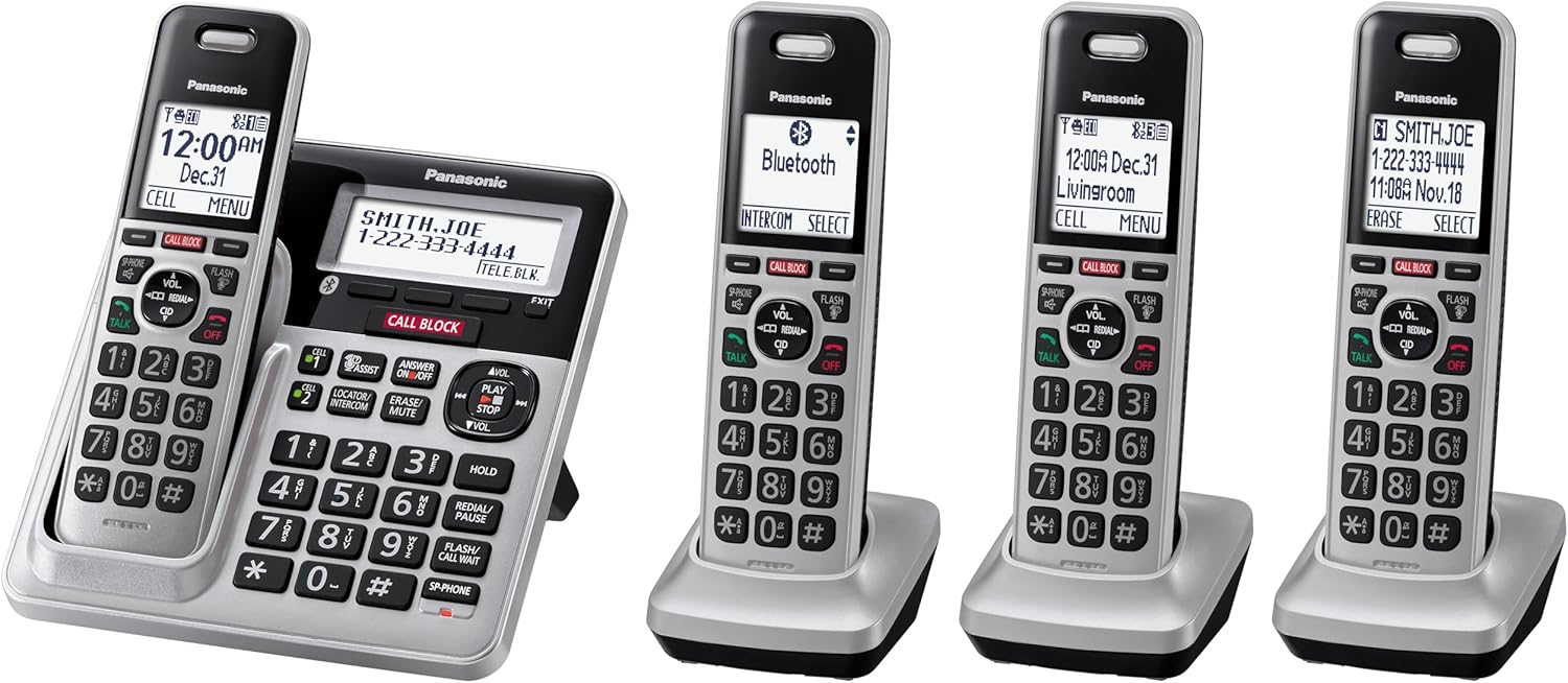 4-Handset DECT 6.0 Bluetooth Phone Bundle J587376