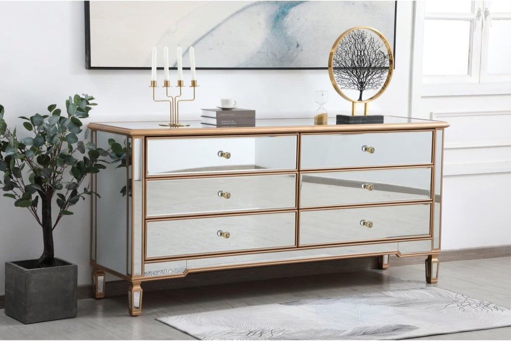 Antique Gold Mirrored Chest R467