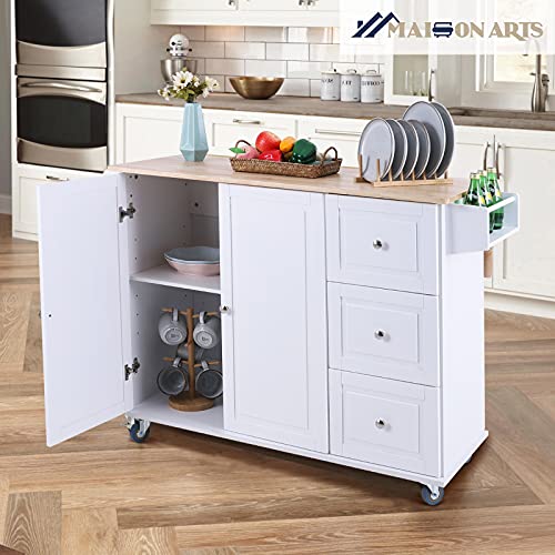 Grey Rolling Kitchen Cart with Drop Leaf, 2 Doors, 3 Drawers F247