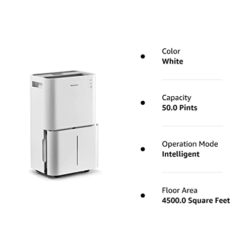 Dehumidifier with Auto or Manual Drainage, 36 db Noise Reducing, 3 Operation Modes U84170