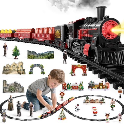 Large Electric Train Set with Realistic Sound, Lights and Smoke J41771