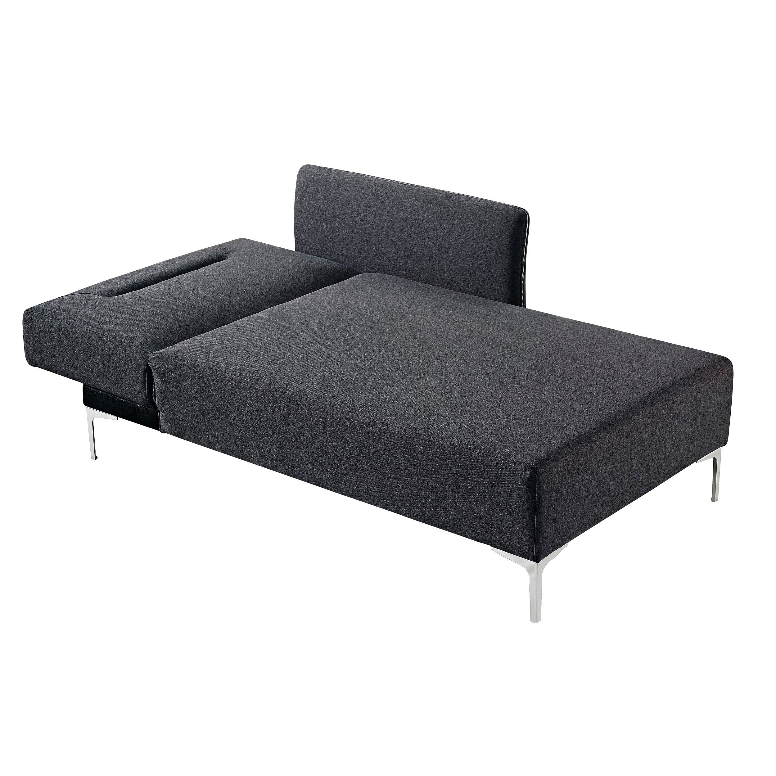 Black Fabric Upholstered Right Facing 2-Piece Sleeper Sectional Sofa B380821