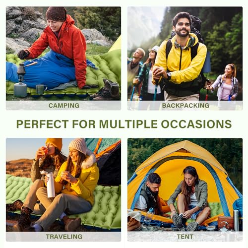 Ultralight Inflatable Sleeping Pad with Built-in Pillow Foot Pump O1868