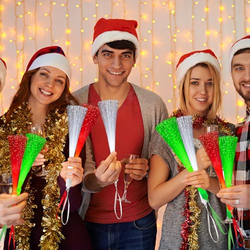 12 Pack Red White Green Fiber Optic Glow Sticks T81288