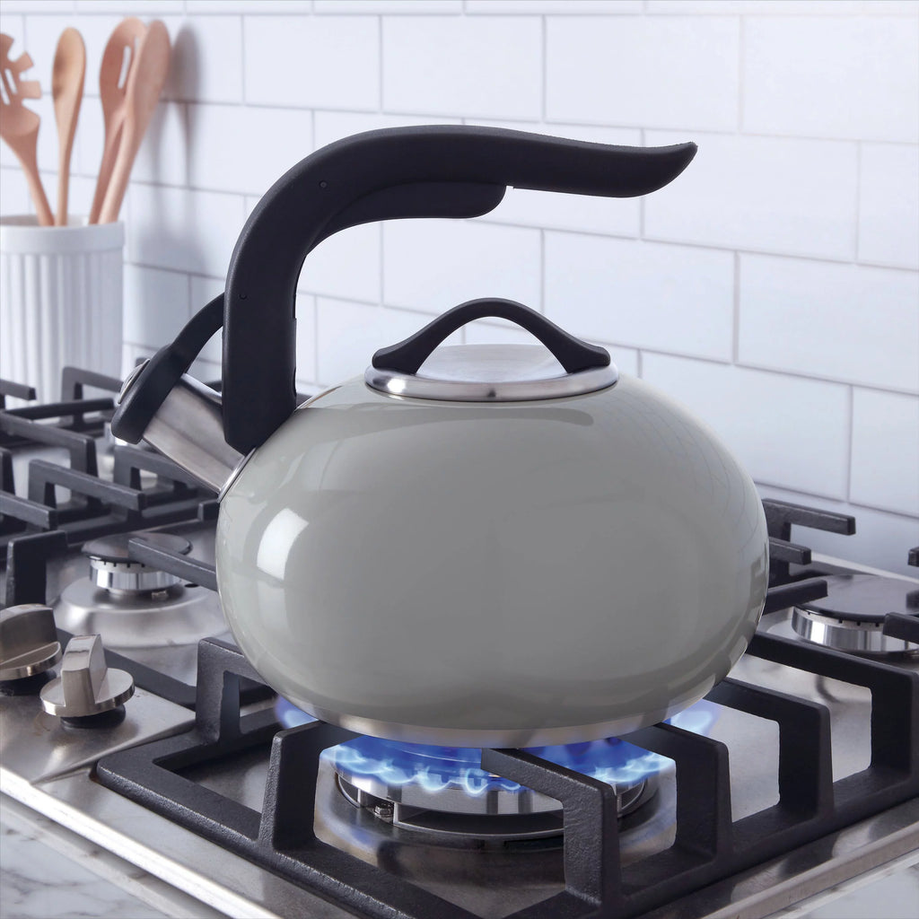 1.8-quart Light Grey Stainless Steel Tea Kettle J462