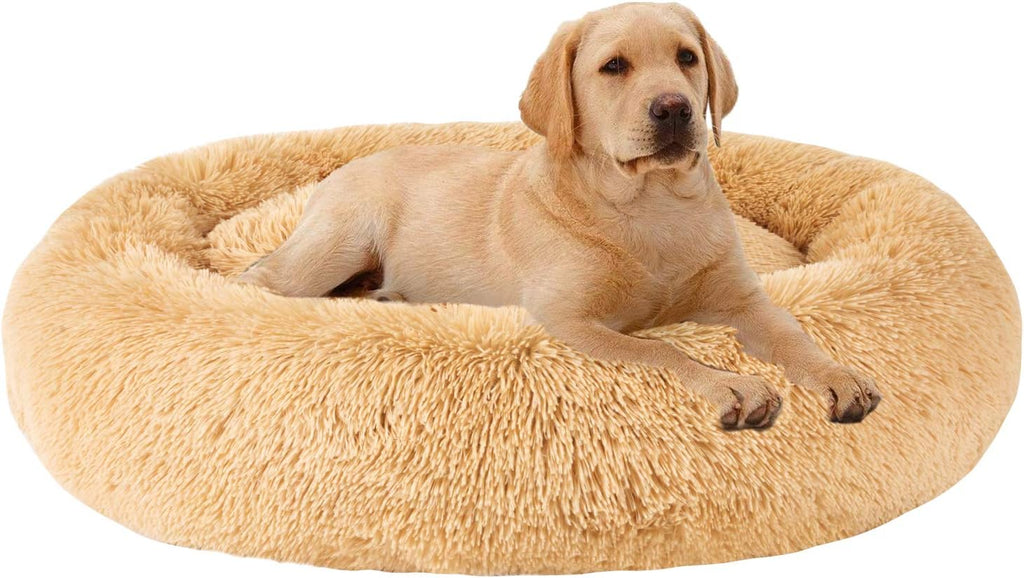 Calming Dog Bed Faux Fur Donut Cuddler B6459