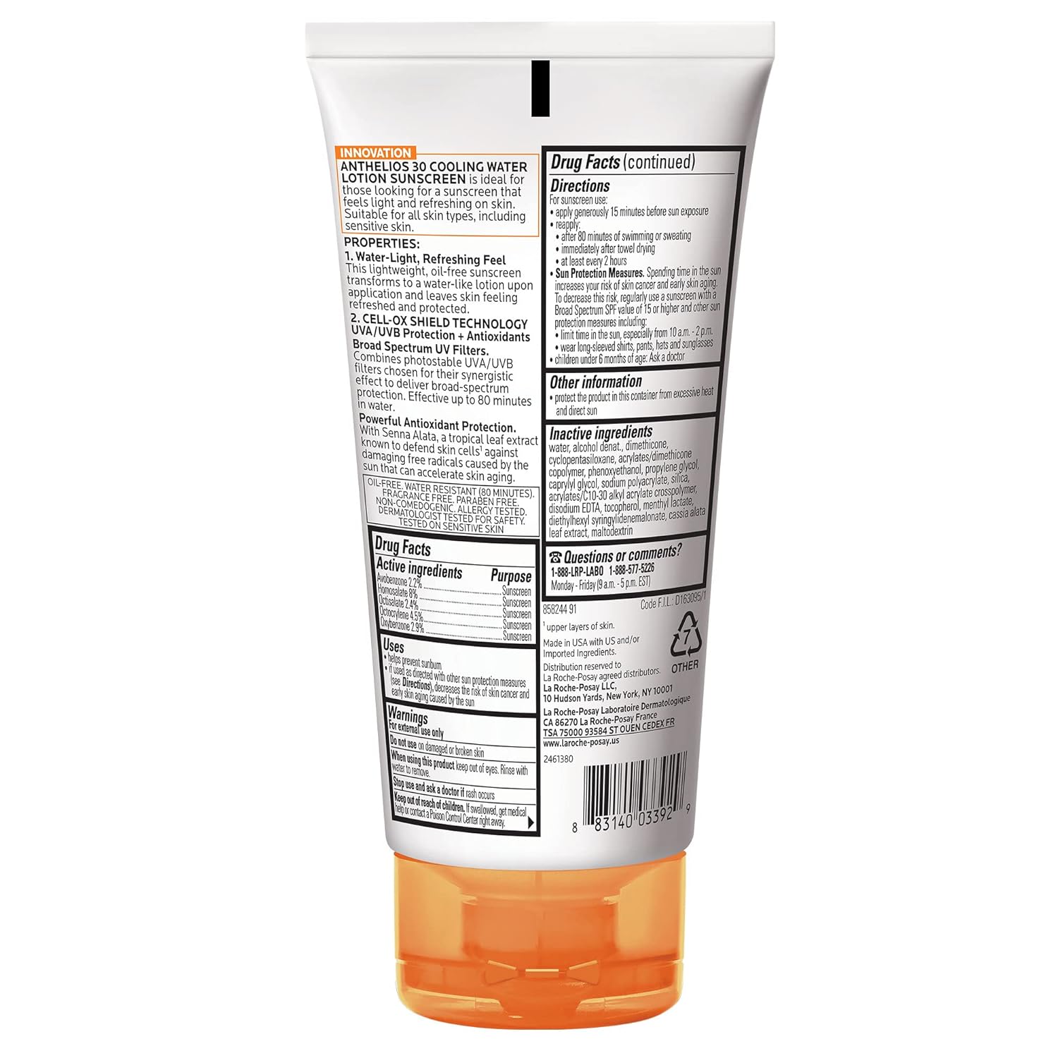 Cooling Water Sunscreen Lotion SPF 60 G43251