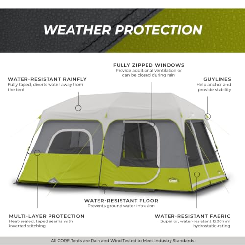 9 Person Instant Cabin Tent 14' x 9' Green T90514