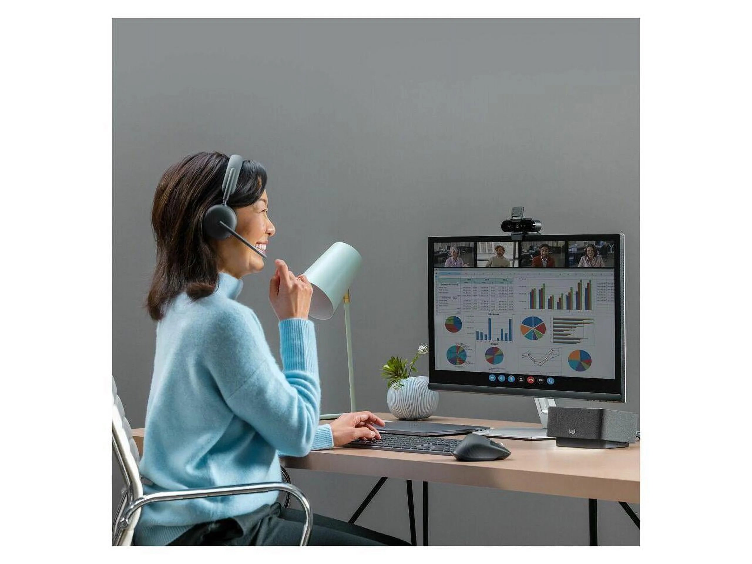 Wireless Bluetooth Over-the-head Headset with Microphone Graphite X65239