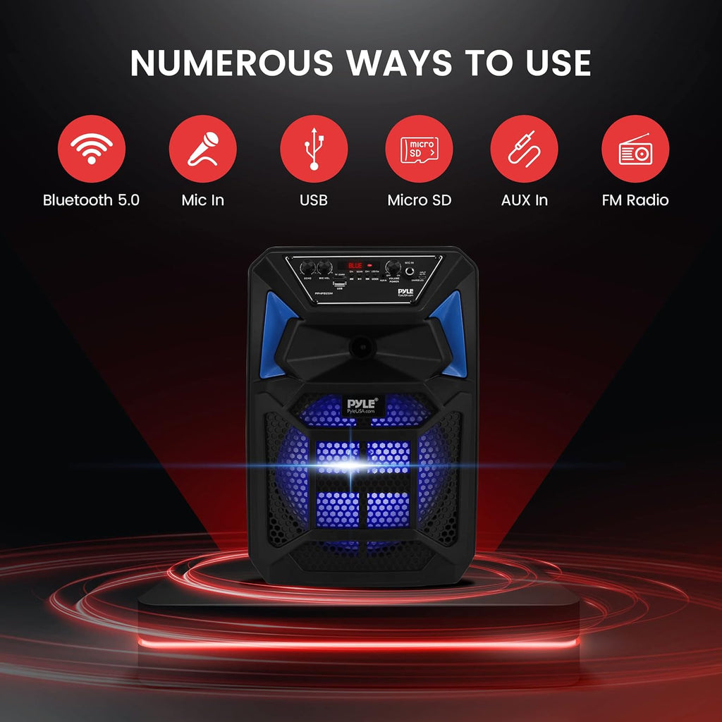 400W Portable Bluetooth PA Speaker System with Microphone and Rolling Wheels L2660