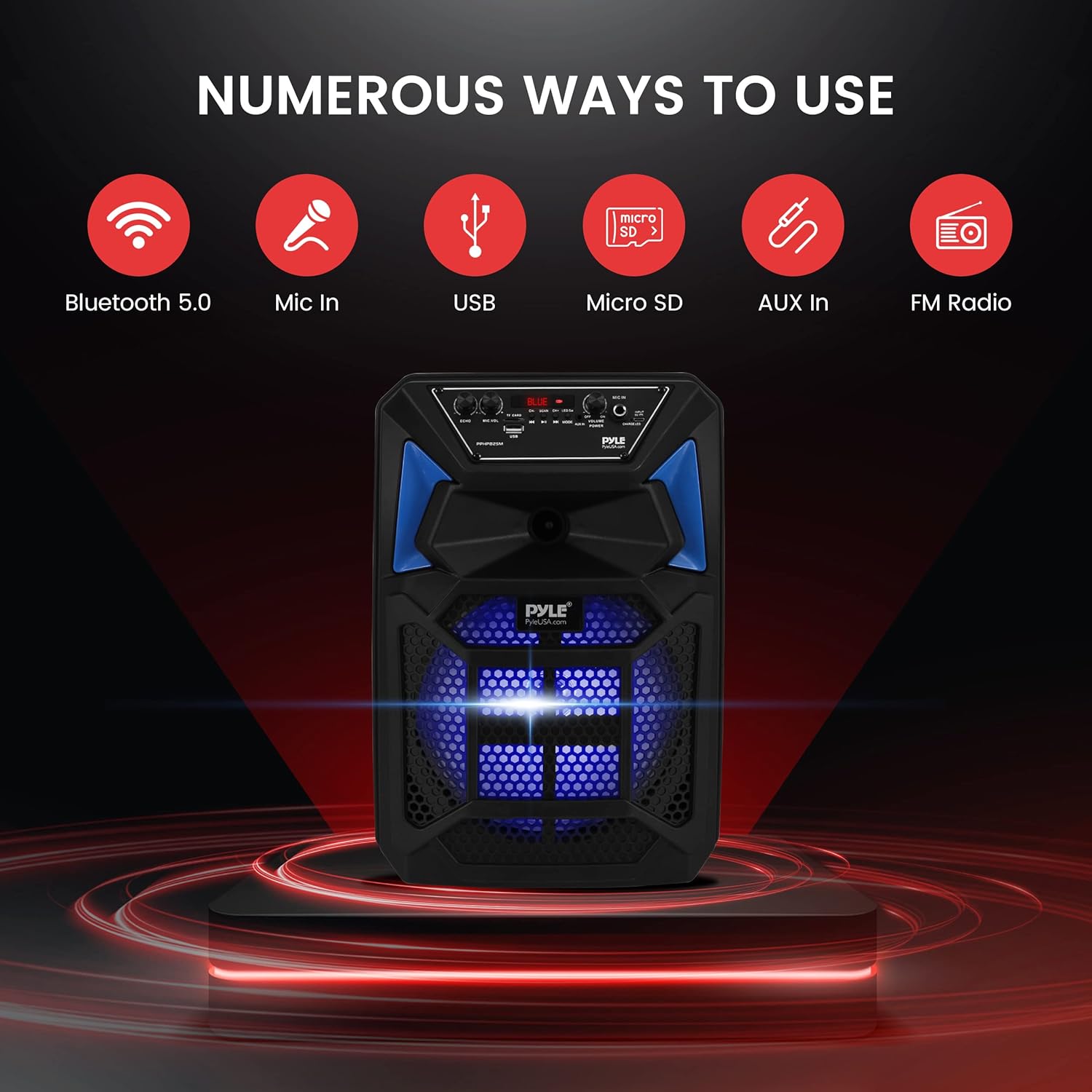 400W Portable Bluetooth PA Speaker System with Microphone and Rolling Wheels L2660