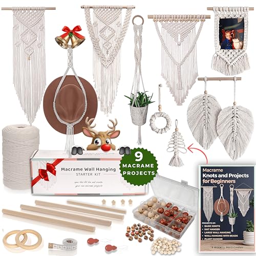 115 Pcs Macrame Kit with 220yd Cotton Yarn V7391
