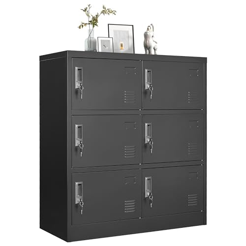 Black Steel Office Storage Locker with Doors S430