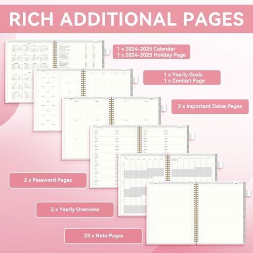 Pink 18-Month Monthly Planner, 8.5" x 11", Spiral Binding I915297