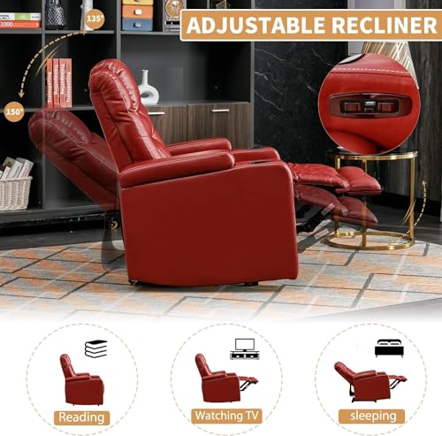 Brown PU Leather Electric Recliner Chair with LED Lights G7211