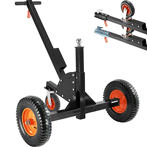 Adjustable Trailer Dolly with 1-7/8'' Hitch Ball & 10'' Solid Tires, 16''-24'' Adjustable Height, 600lbs Tongue Weight Capacity S486