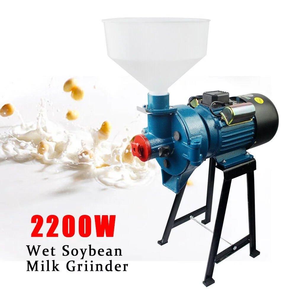 Wet Beans Flour Grinder Rice Corn Grain Coffee Wheat Funnel Wet Electric Feed Flour Mill Cereals Grinder Corn Grain Wheat Funnel 2200W 110V D540