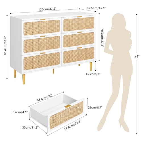 Black Rattan 5 Drawer Tall Dresser J61765