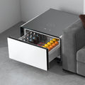 White Smart Side Table with Built in Fridge and Storage Drawer W205