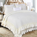 Taupe Queen Size 3pcs Ruffled Microfiber Comforter Set D4595