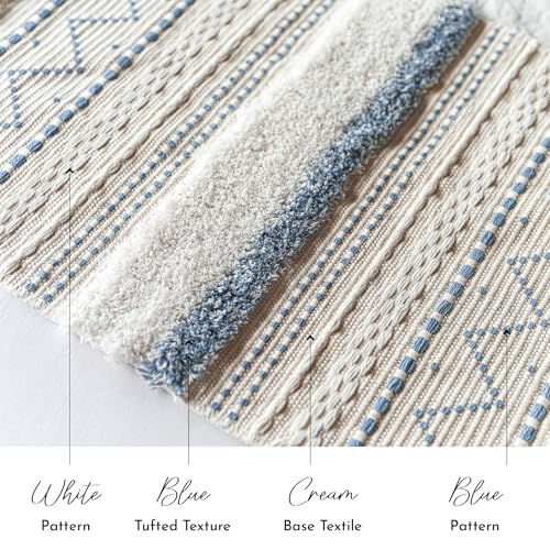 Cream Beige 16x39 INCH Woven Tassel Wall Hanging Tapestry H7745