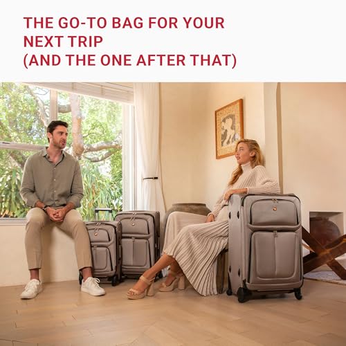 Black Softside Expandable Luggage, Checked-Large 29-Inch E37042