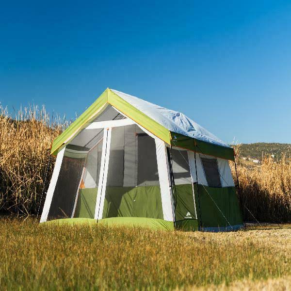 8-Person Family Cabin Camping Tent with Screen Porch and Carry Bag U6160