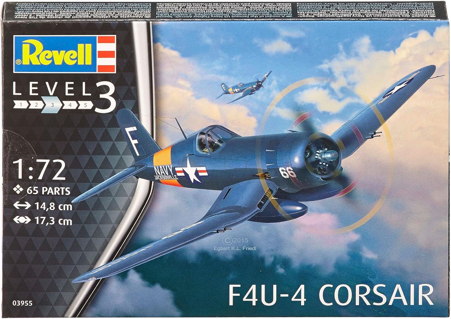 14.8 cm length 17.3 cm spanwidth F4U-4 Corsair Model Kit B257