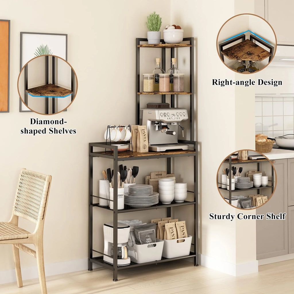 Black 5 Tier Corner Shelf W224159