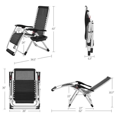 Gray Folding Reclining Lounge Chair with Removable Pad G170