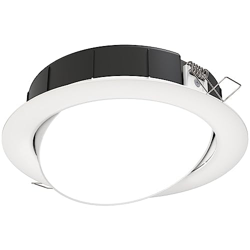 Wafer-Thin LED Downlight, Adjustable Trim, Switchable CCT 2700K-5000K, 90+ CRI, Matte White, 6-Inch F557490