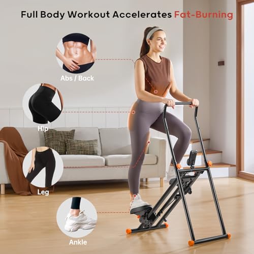 Foldable Stair Stepper Machine with Adjustable Handlebar & Pedals B9101