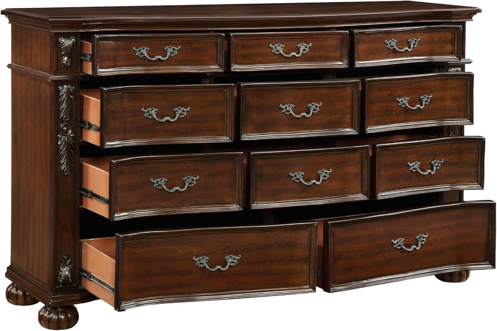 11 Drawers Cherry Finish Wood Dresser T827222