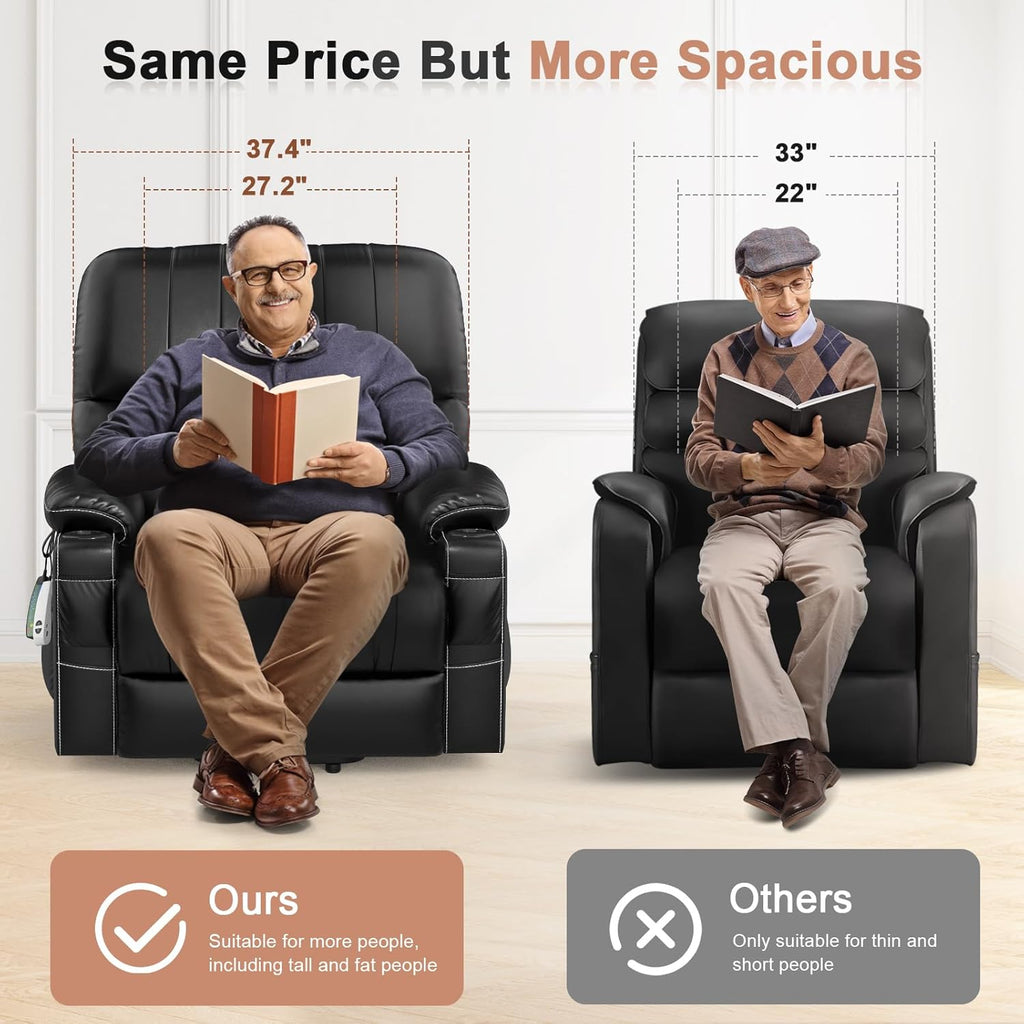 Oversized Power Lift Recliner Chair with Heat and Massage B344363