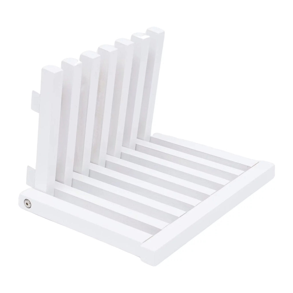 White Rubber Wood Wall Mounted Folding Stool Bench K908
