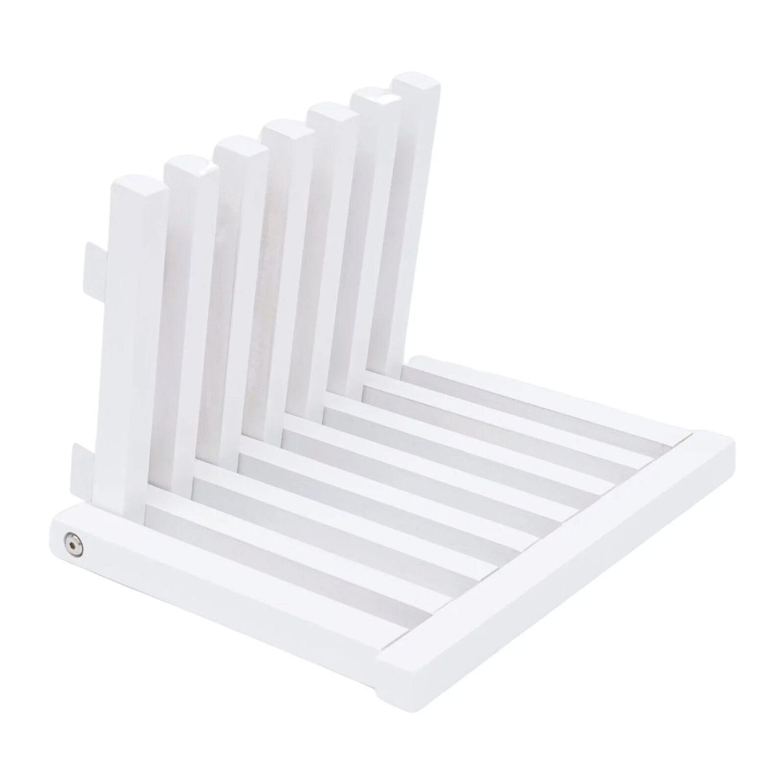 White Rubber Wood Wall Mounted Folding Stool Bench K908