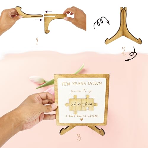 Personalized Wooden Plaque with Engraved Puzzle Pieces N967