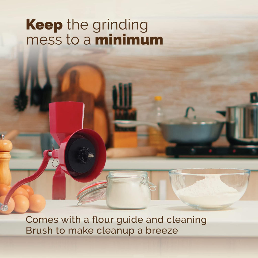Red Manual Hand Grain Mill P54438
