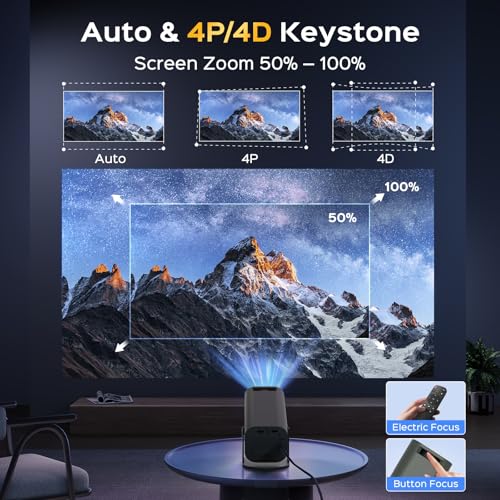 White 1080P Smart Projector with WiFi and Bluetooth F195147