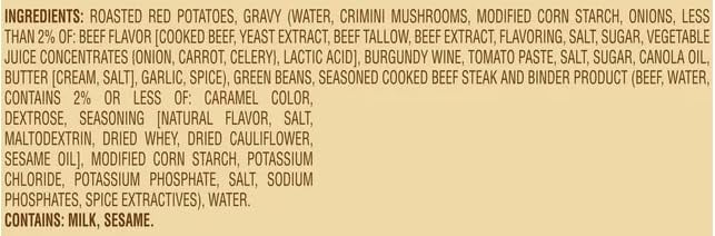 Steak & Roasted Potatoes Frozen Meal, 11.9 oz, Pack of 6 Q149
