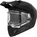 Black Carbon Fiber Snowmobile Helmet with Heated Face Shield R778573