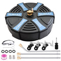 18" Pressure Washer Surface Cleaner with 4 Wheels 1/4" Quick Connector 2 Extension Wands T517