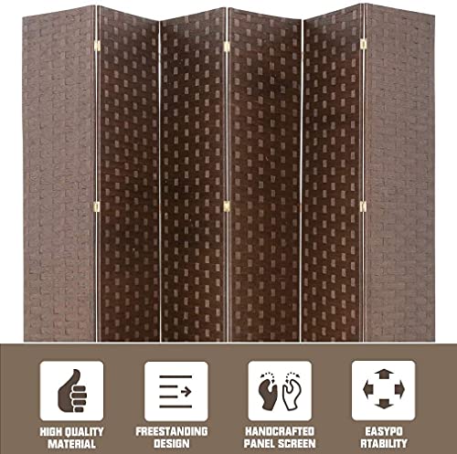 Black 4 Panel Room Divider 6FT Tall Wood Screen W63428