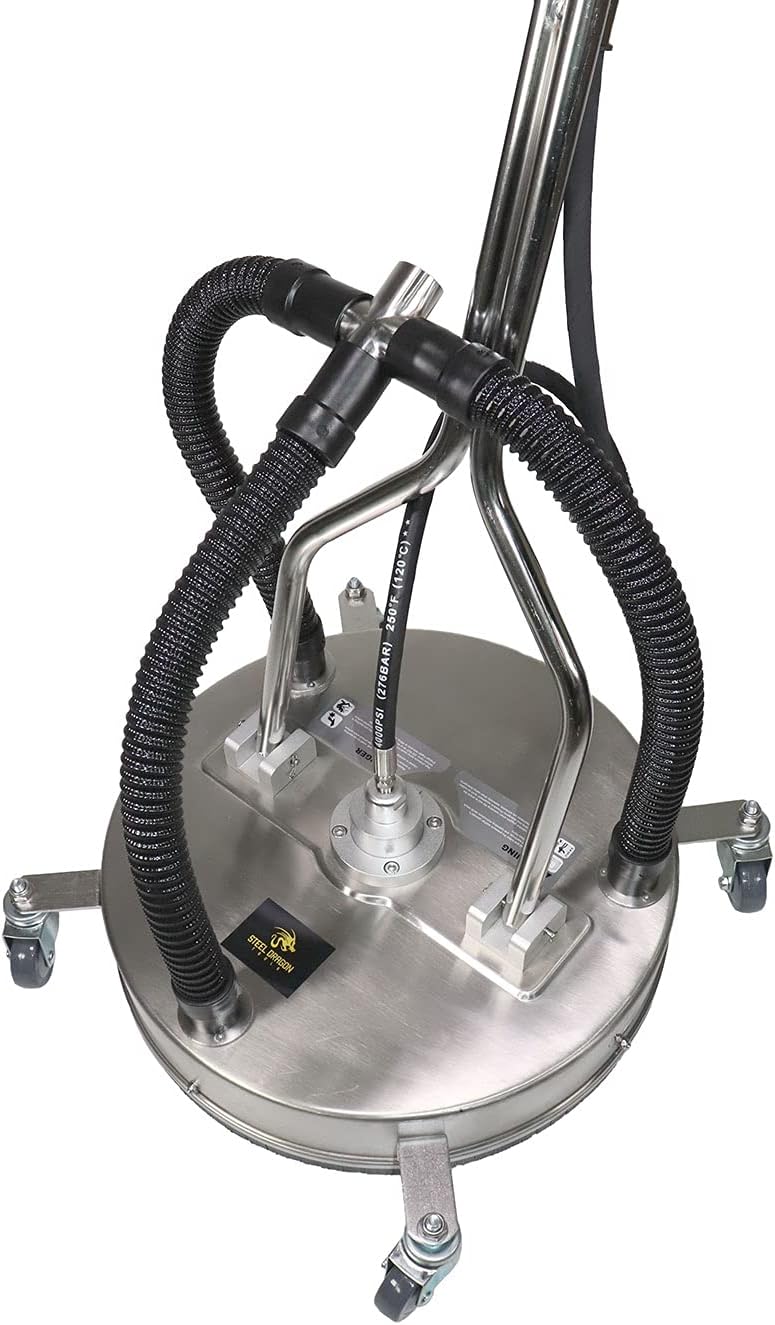 21" Stainless Steel Surface Cleaner with Vacuum Port, Wheels, and Wand Pressure Washer Attachment 4000 PSI U1533