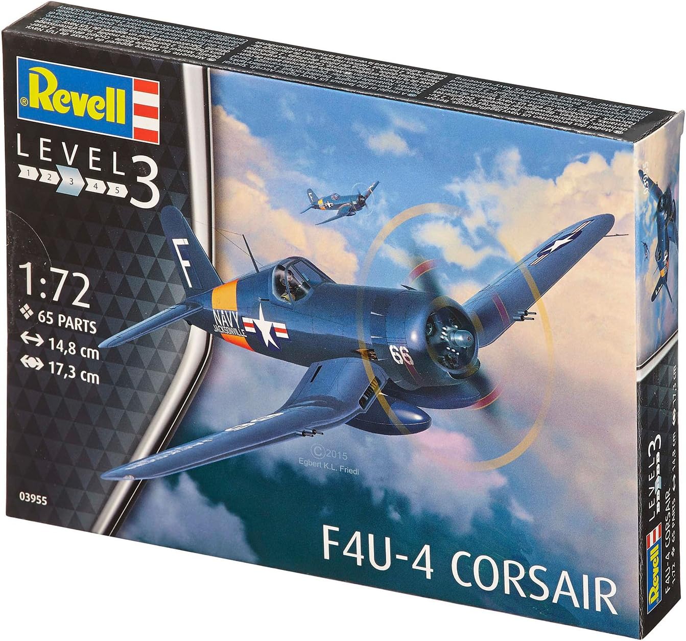 14.8 cm length 17.3 cm spanwidth F4U-4 Corsair Model Kit B257
